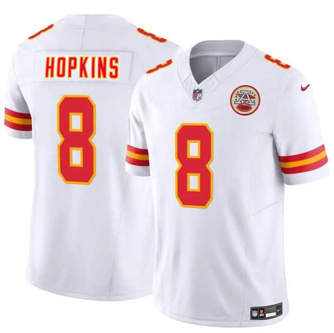 Men & Women & Youth Kansas City Chiefs #8 DeAndre Hopkins White 2024 F.U.S.E. Vapor Untouchable Limited Stitched Jersey